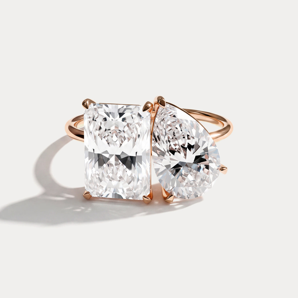Ivory丨6CTW Lab Grown Diamond Toi Et Moi Engagement Ring In 14K Solid Gold/Platinum - Rings