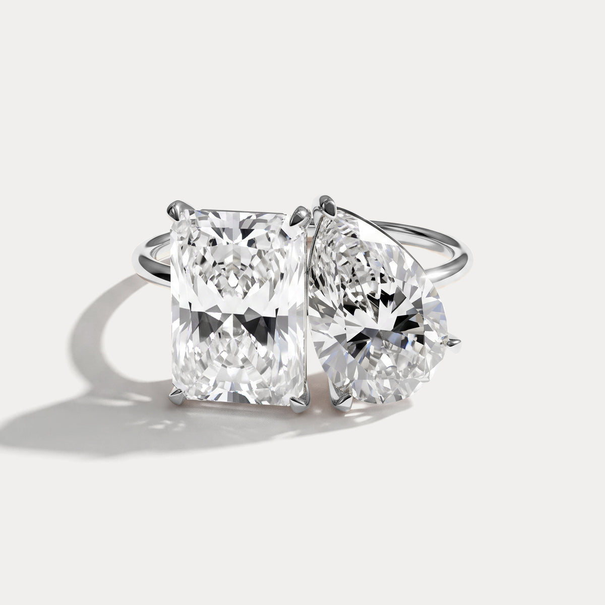 Ivory丨6CTW Lab Grown Diamond Toi Et Moi Engagement Ring In 14K Solid Gold/Platinum - Rings