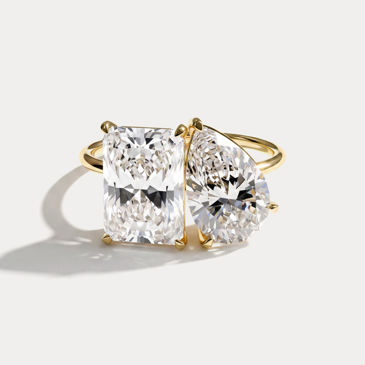 Ivory丨6CTW Lab Grown Diamond Toi Et Moi Engagement Ring In 14K Solid Gold/Platinum - Rings