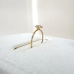 Round Lab Grown Diamond Halo Promise Ring In 14K Solid Gold/Platinum - Rings