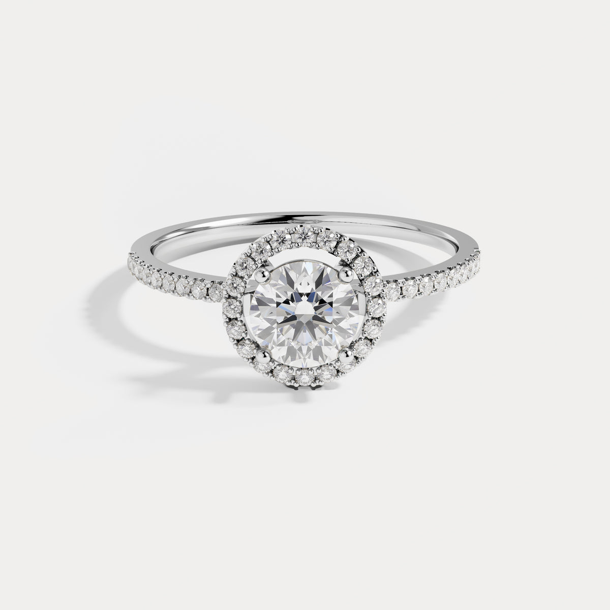 Lab Grown Diamond Halo Promise Ring - Rings