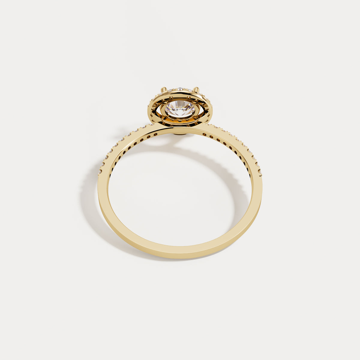 Lab Grown Diamond Halo Promise Ring - Rings