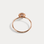 14K Solid Gold Halo Solitaire Ring With 0.44CTW Lab Diamond - Rings
