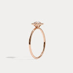 14K Solid Gold Halo Solitaire Ring With 0.44CTW Lab Diamond - Rings