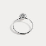 14K Solid Gold Halo Solitaire Ring With 0.44CTW Lab Diamond - Rings