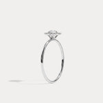 14K Solid Gold Halo Solitaire Ring With 0.44CTW Lab Diamond - Rings