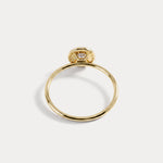 14K Solid Gold Halo Solitaire Ring With 0.44CTW Lab Diamond - Rings