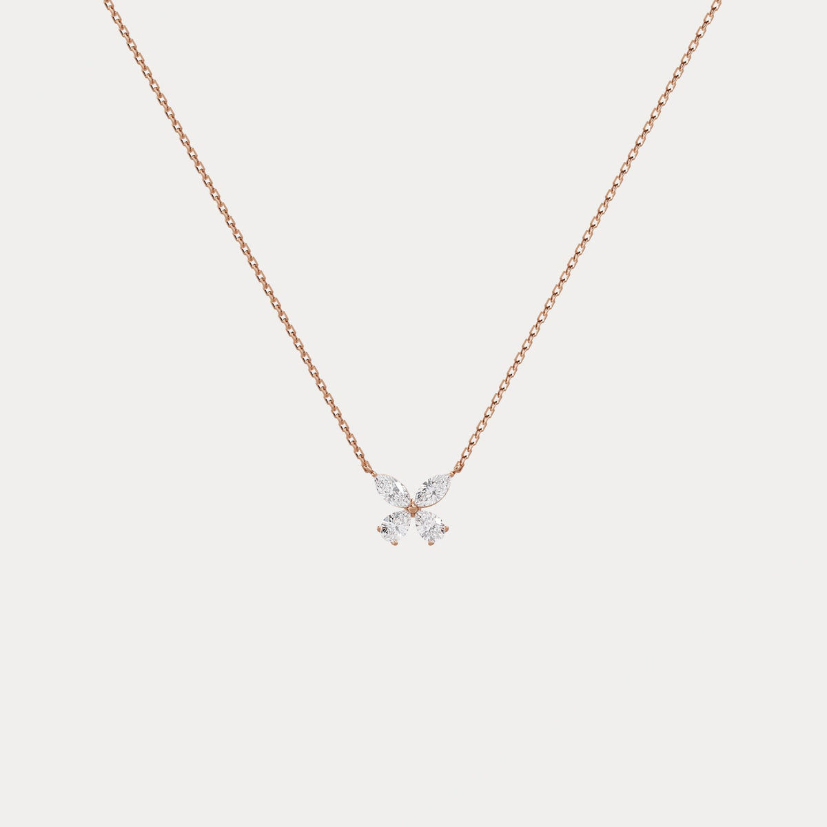 0.5CTW Lab Grown Diamond Butterfly Necklace In 14K Solid Gold/Platinum - Necklaces