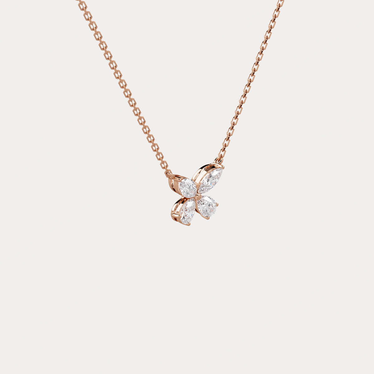 0.5CTW Lab Grown Diamond Butterfly Necklace In 14K Solid Gold/Platinum - Necklaces
