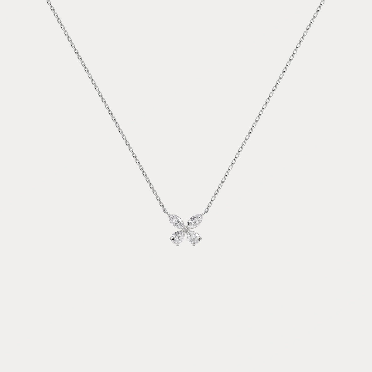 0.5CTW Lab Grown Diamond Butterfly Necklace In 14K Solid Gold/Platinum - Necklaces