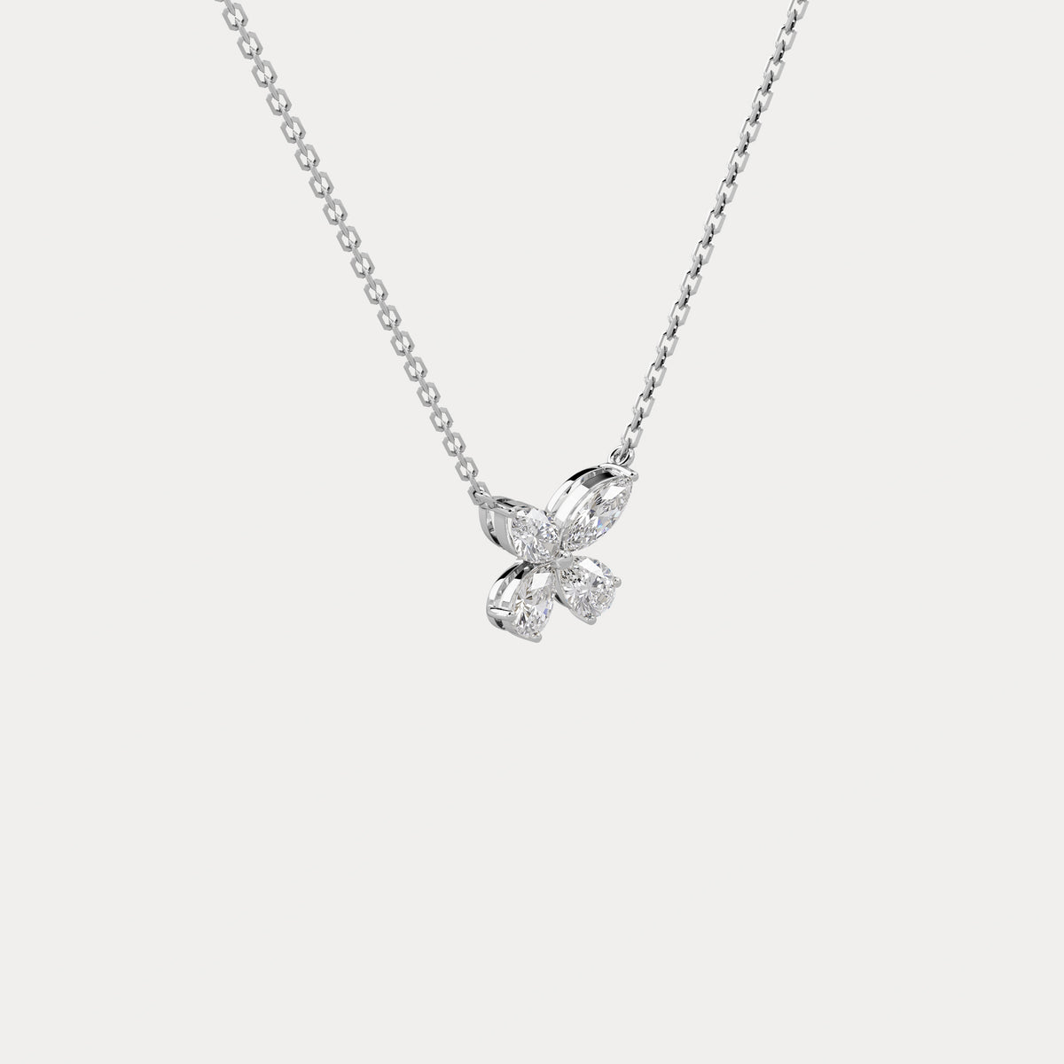 0.5CTW Lab Grown Diamond Butterfly Necklace In 14K Solid Gold/Platinum - Necklaces