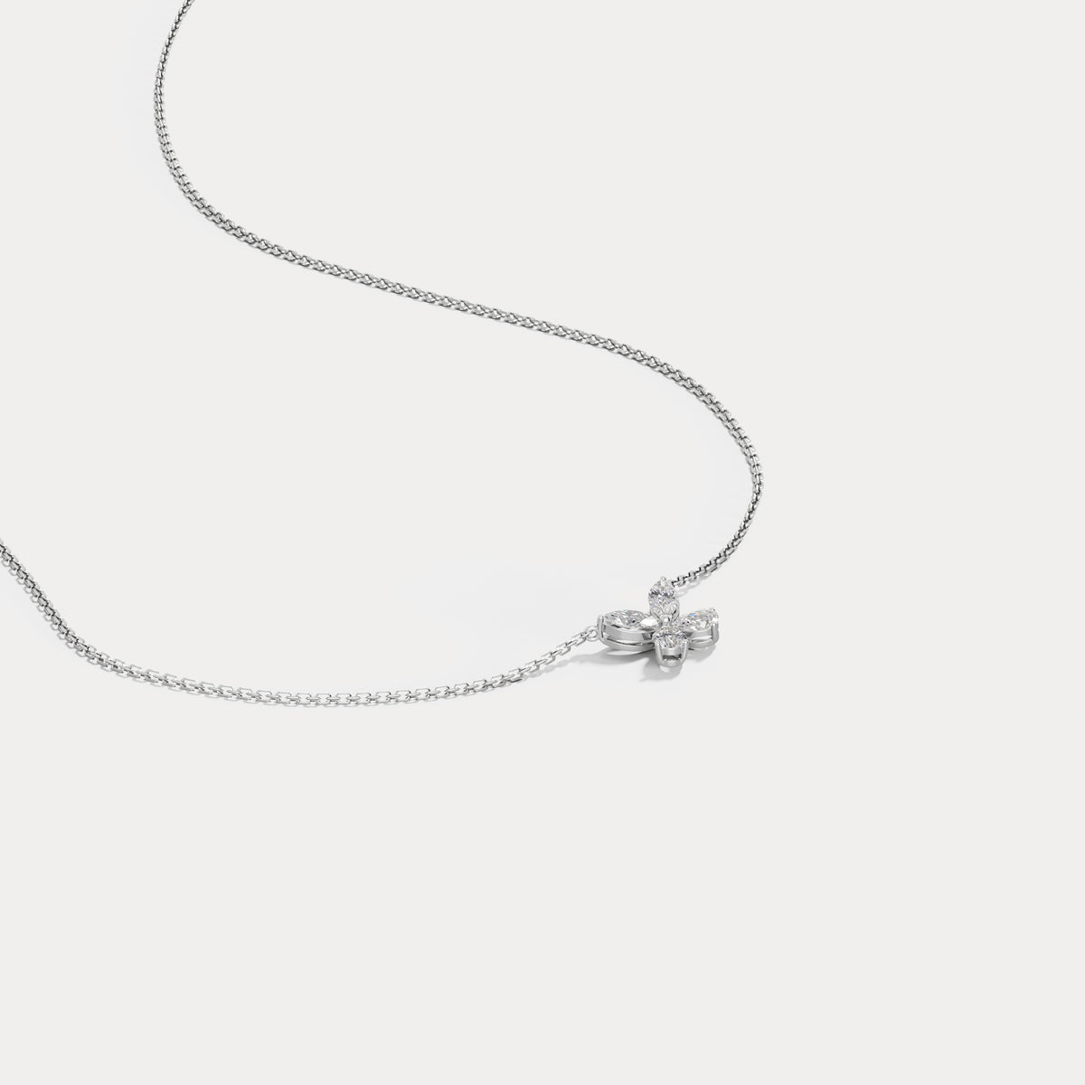 0.5CTW Lab Grown Diamond Butterfly Necklace In 14K Solid Gold/Platinum - Necklaces