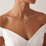 0.5CTW Lab Grown Diamond Butterfly Necklace In 14K Solid Gold/Platinum - Necklaces