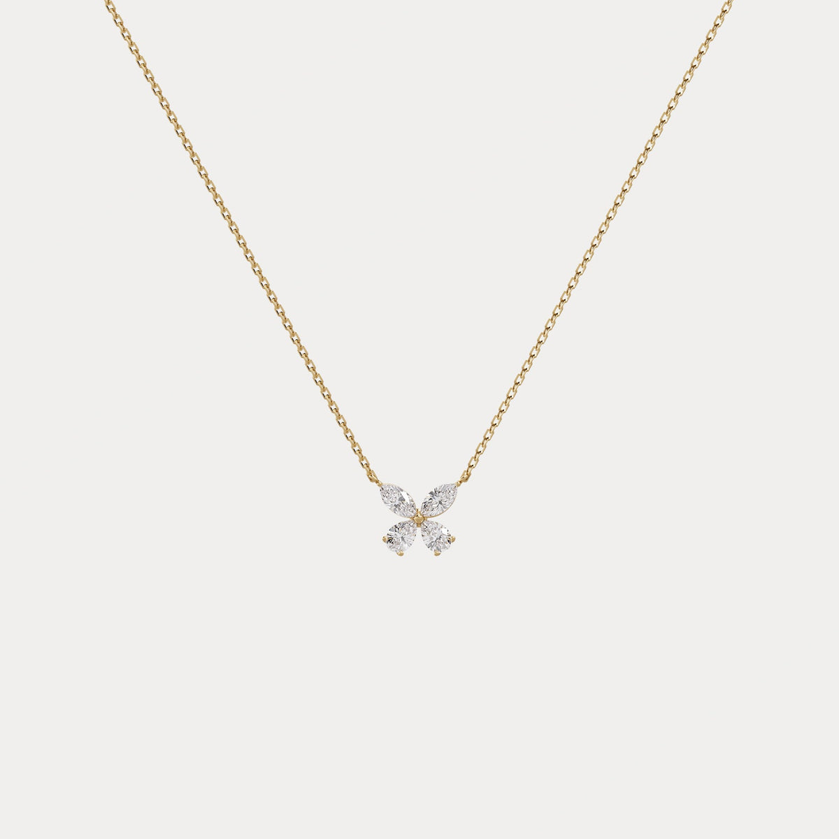 0.5CTW Lab Grown Diamond Butterfly Necklace In 14K Solid Gold/Platinum - Necklaces
