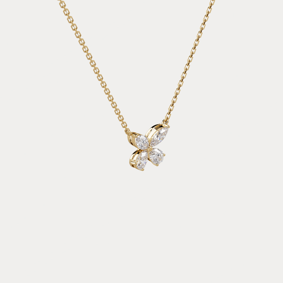 0.5CTW Lab Grown Diamond Butterfly Necklace In 14K Solid Gold/Platinum - Necklaces