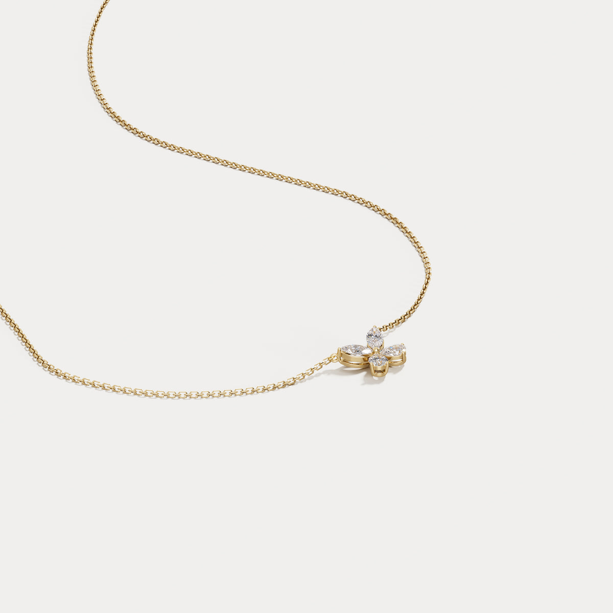 0.5CTW Lab Grown Diamond Butterfly Necklace In 14K Solid Gold/Platinum - Necklaces