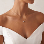 0.5CTW Lab Grown Diamond Butterfly Necklace In 14K Solid Gold/Platinum - Necklaces