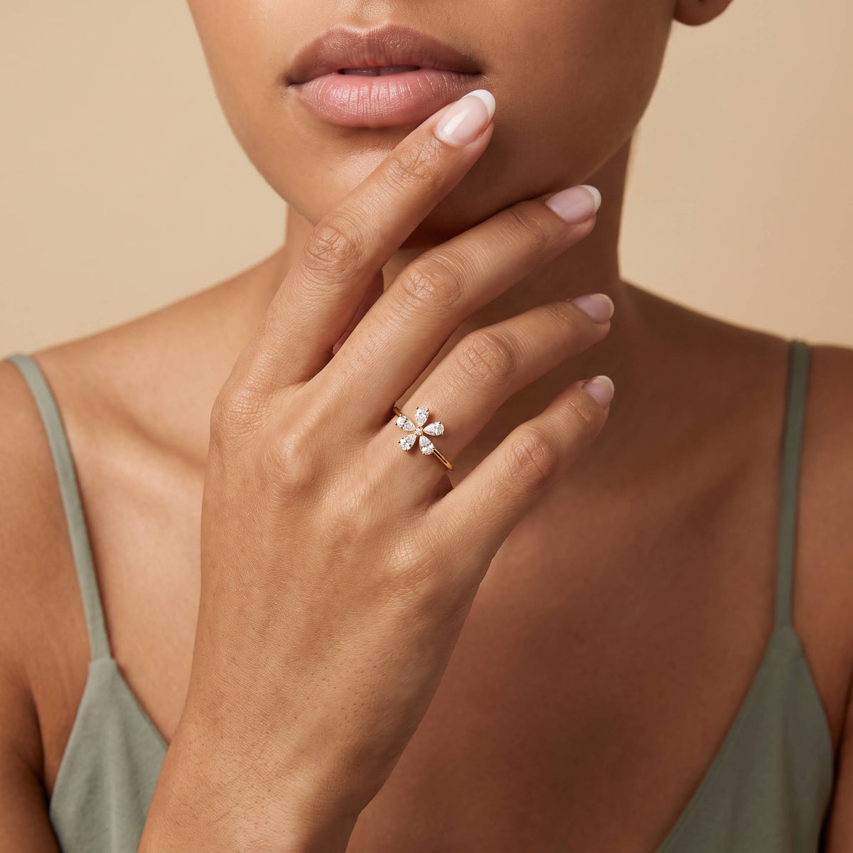 0.51CTW Lab Grown Diamond Floral Ring - Rings