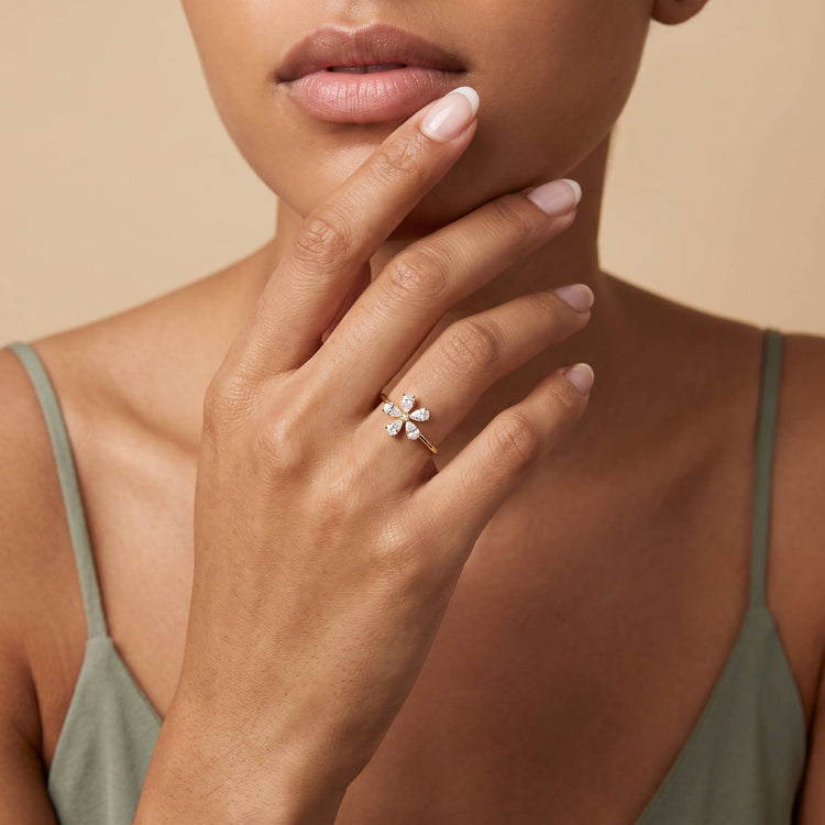 0.51CTW Lab Grown Diamond Floral Ring - Rings