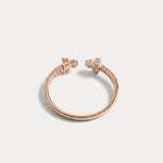 14K Solid Gold Cuff Open Promise Ring With Lab Diamond - Rings