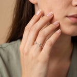 14K Solid Gold Cuff Open Promise Ring With Lab Diamond - Rings