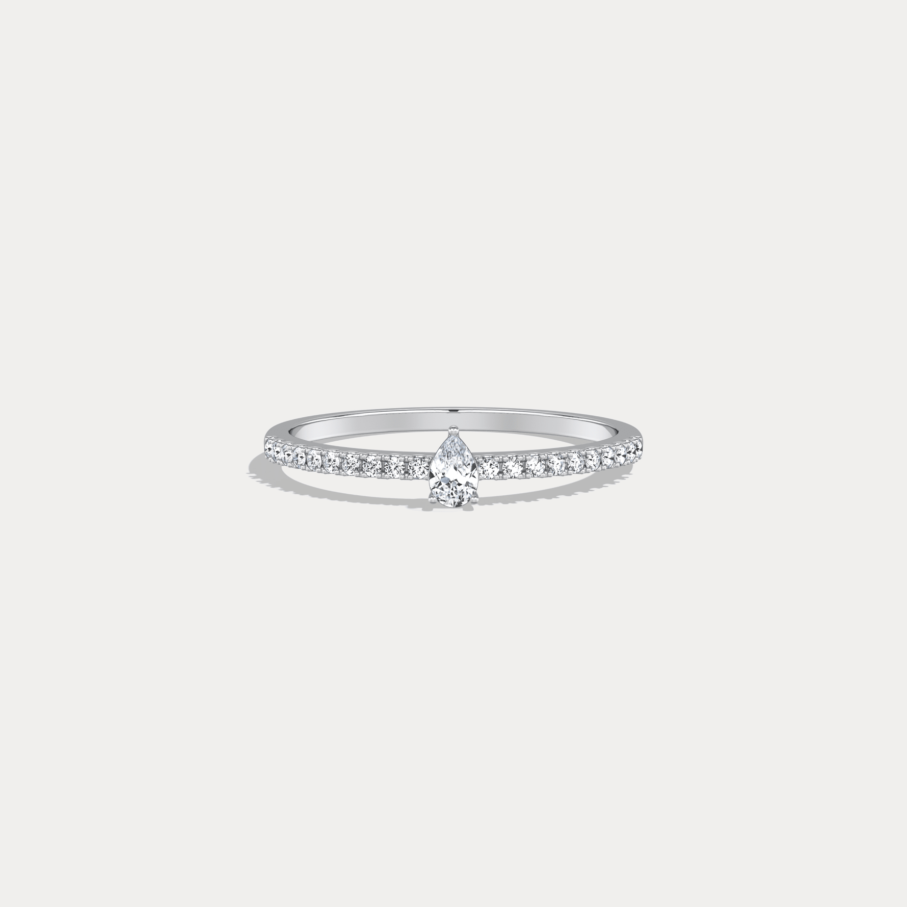 Petite Pear Lab Diamond Pavé Ring in 14K Gold/Platinum - Rings