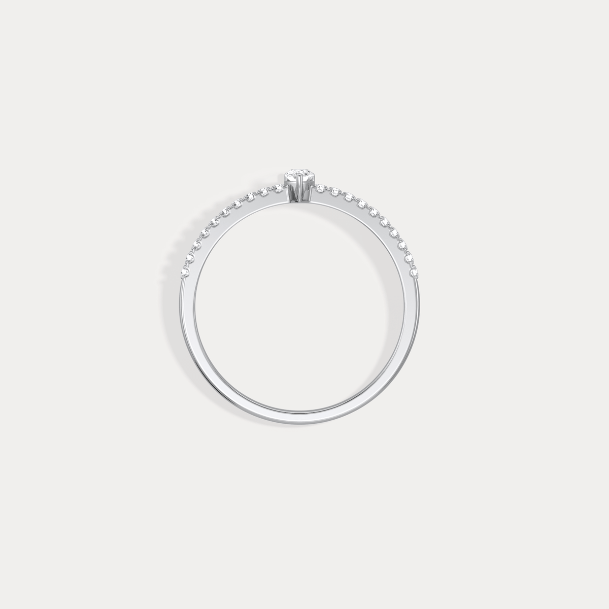 Petite Pear Lab Diamond Pavé Ring in 14K Gold/Platinum - Rings