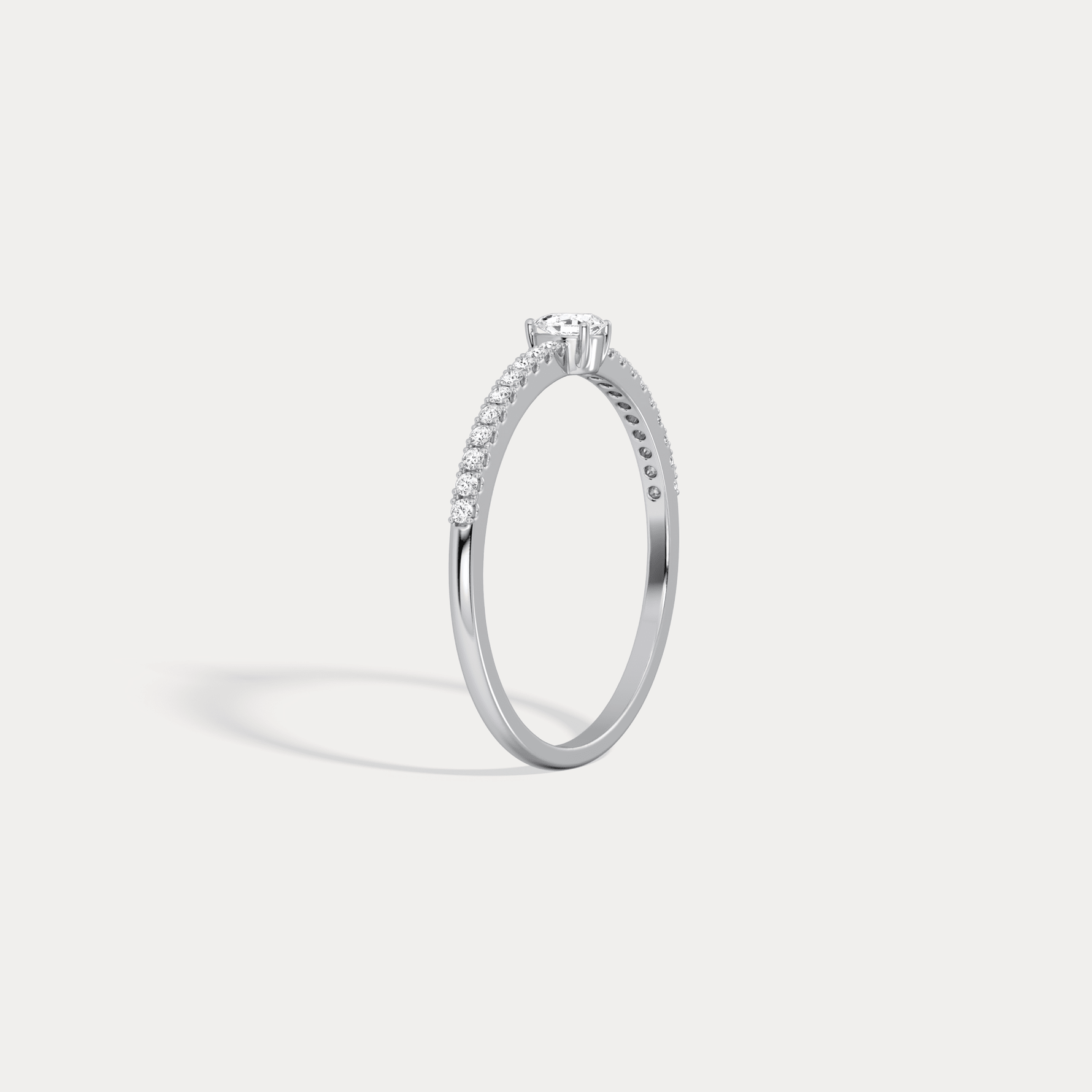 Petite Pear Lab Diamond Pavé Ring in 14K Gold/Platinum - Rings