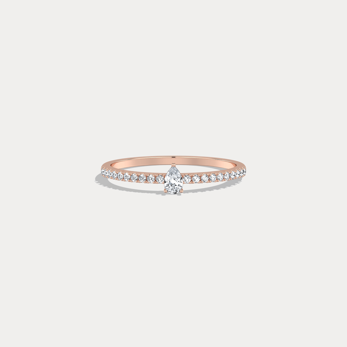 Petite Pear Lab Diamond Pavé Ring in 14K Gold/Platinum - Rings