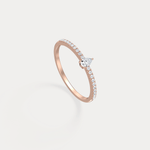 Petite Pear Lab Diamond Pavé Ring in 14K Gold/Platinum - Rings