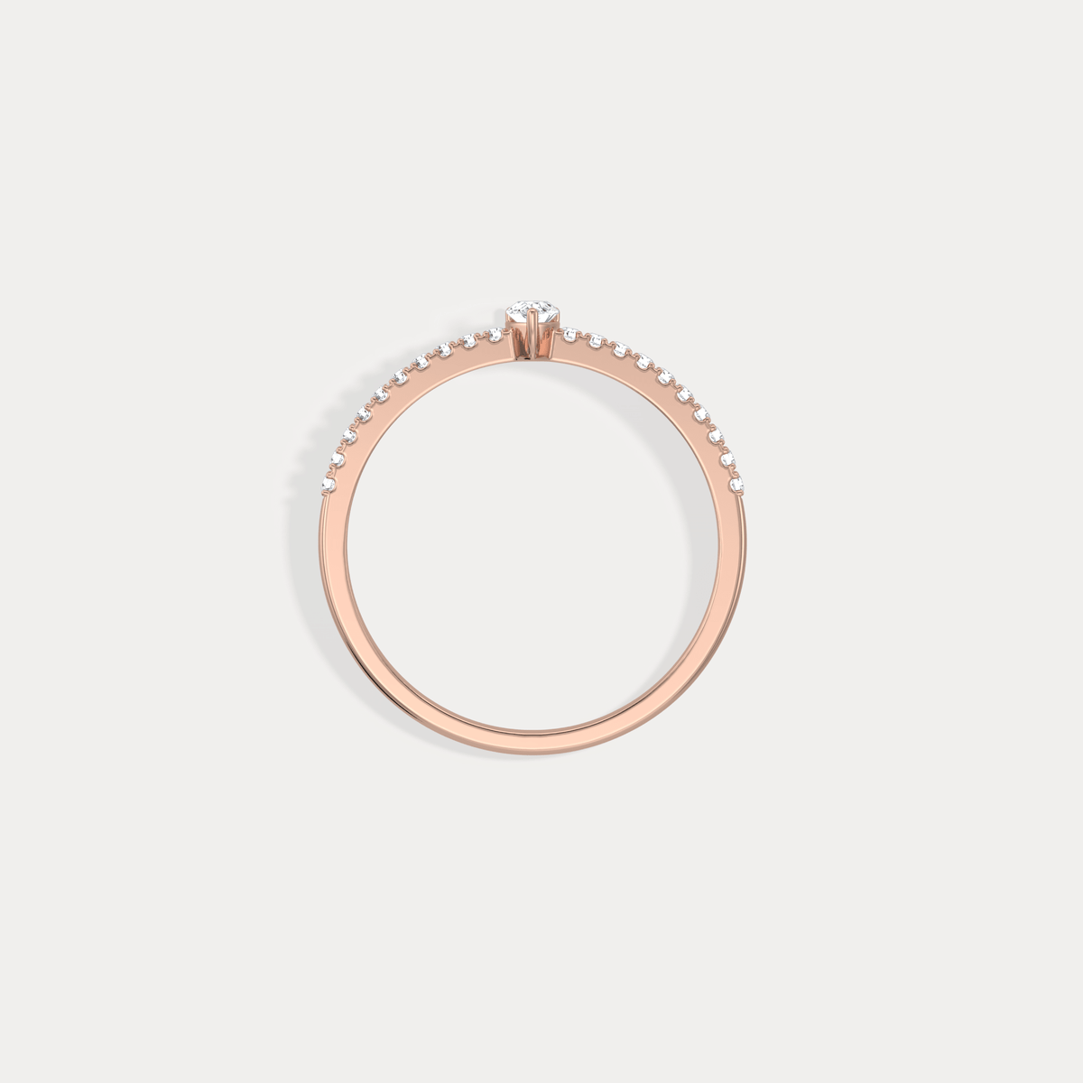 Petite Pear Lab Diamond Pavé Ring in 14K Gold/Platinum - Rings