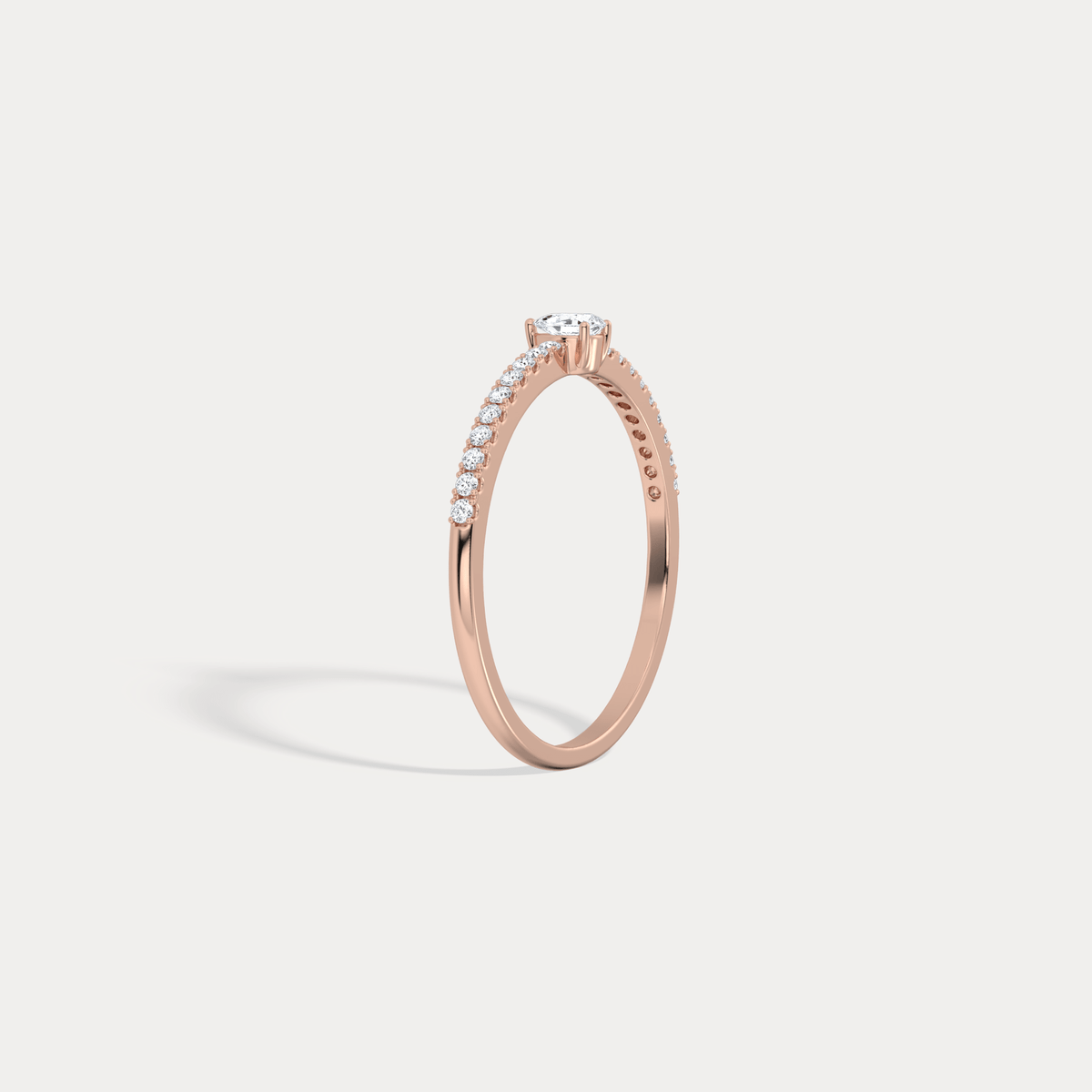 Petite Pear Lab Diamond Pavé Ring in 14K Gold/Platinum - Rings