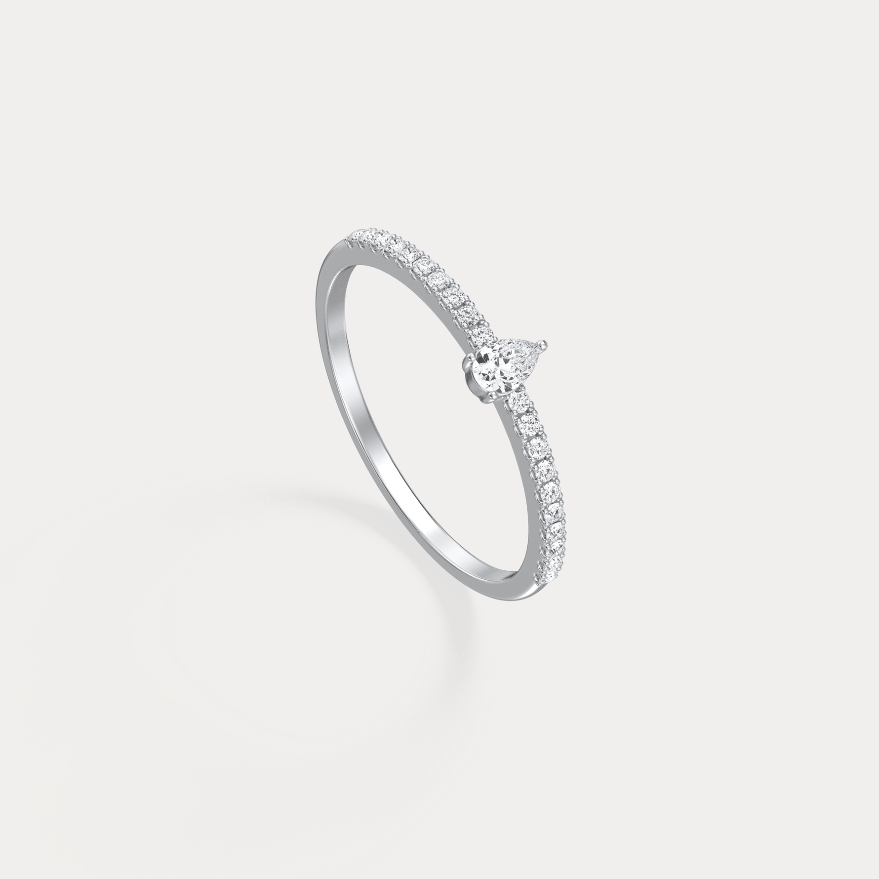Petite Pear Lab Diamond Pavé Ring in 14K Gold/Platinum - Rings