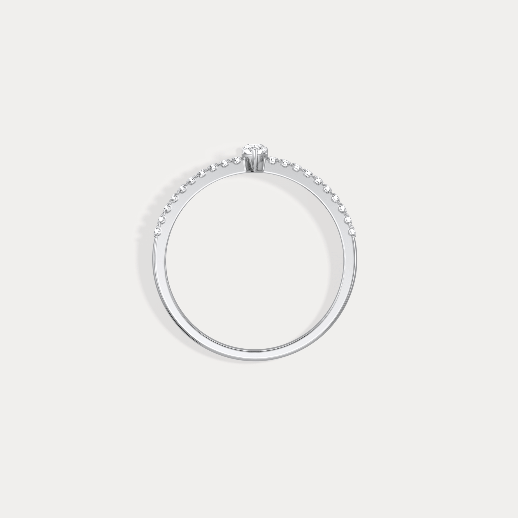 Petite Pear Lab Diamond Pavé Ring in 14K Gold/Platinum - Rings