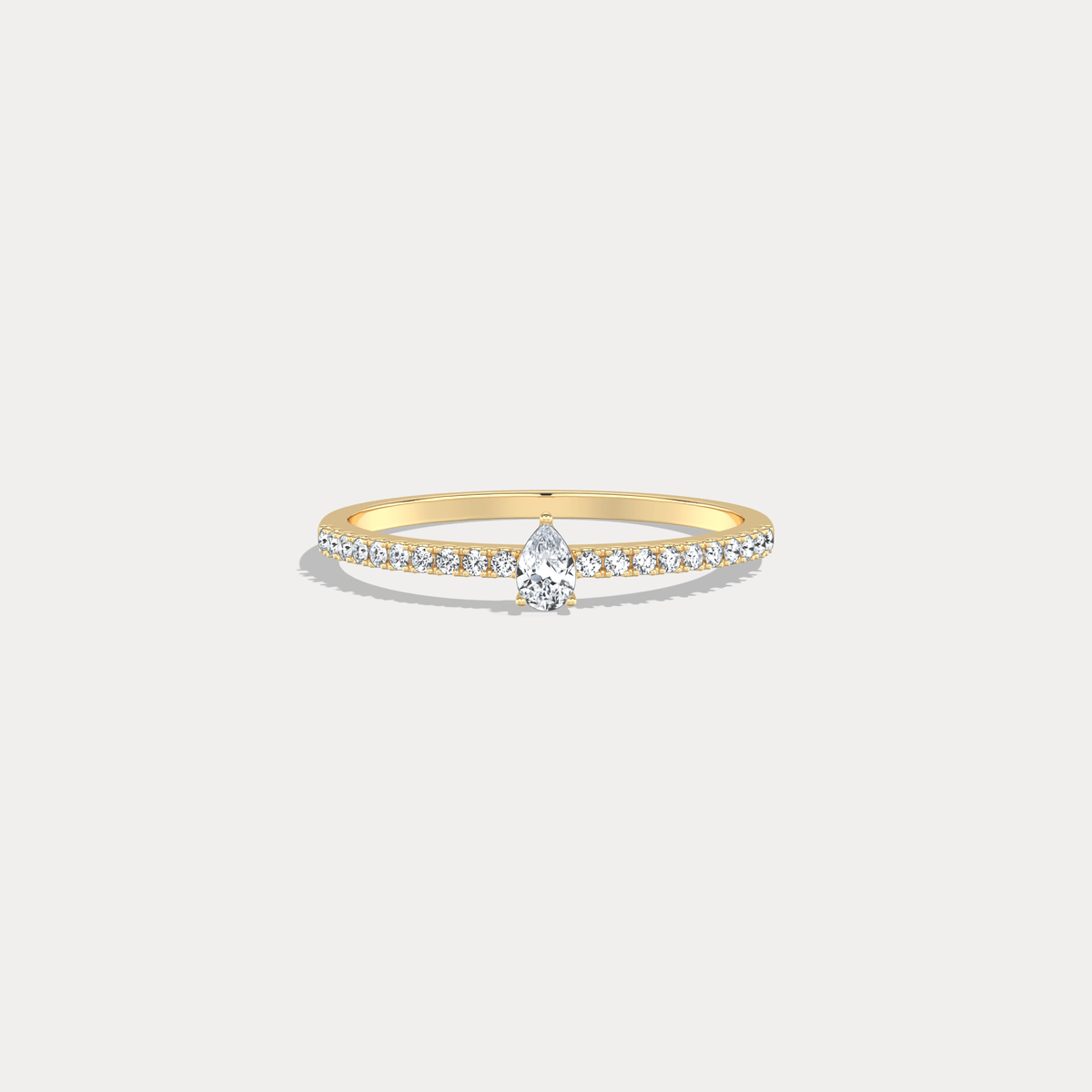 Petite Pear Lab Diamond Pavé Ring in 14K Gold/Platinum - Rings