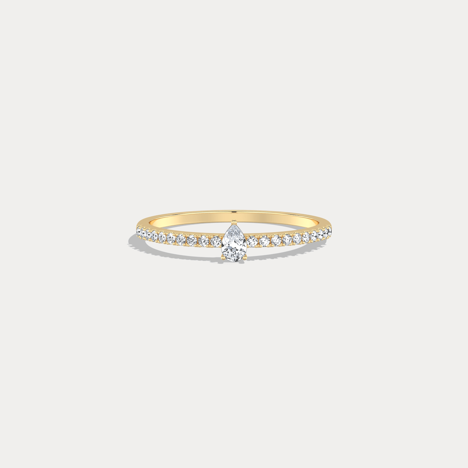 Petite Pear Lab Diamond Pavé Ring in 14K Gold/Platinum - Rings