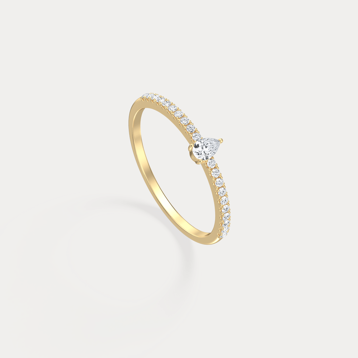 Petite Pear Lab Diamond Pavé Ring in 14K Gold/Platinum - Rings
