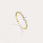 Petite Pear Lab Diamond Pavé Ring in 14K Gold/Platinum - Rings