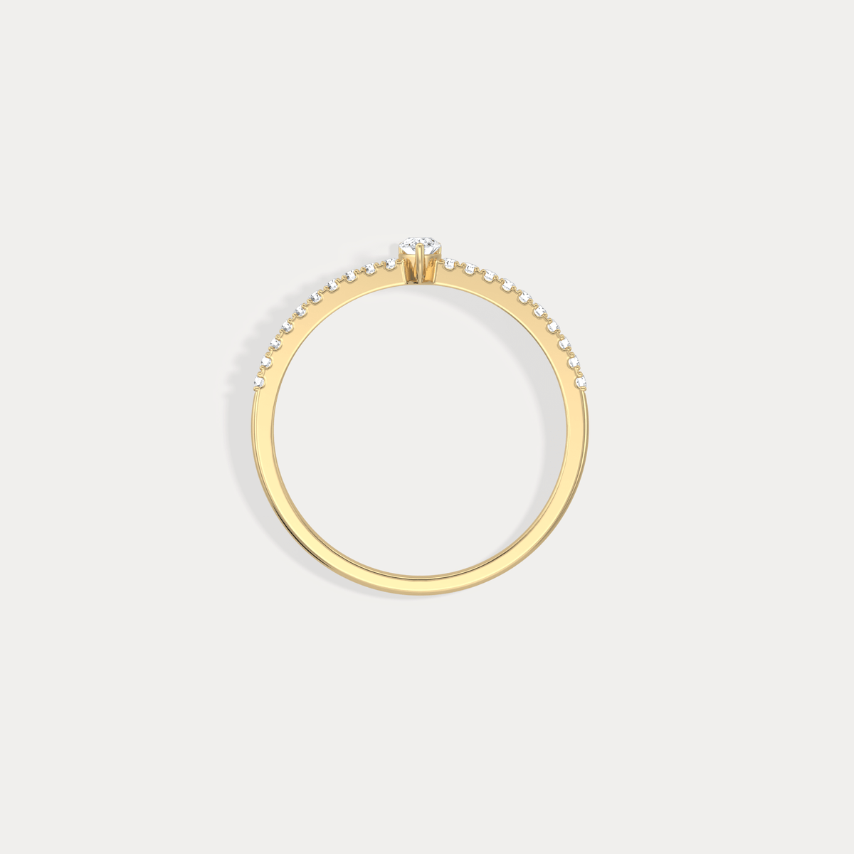 Petite Pear Lab Diamond Pavé Ring in 14K Gold/Platinum - Rings