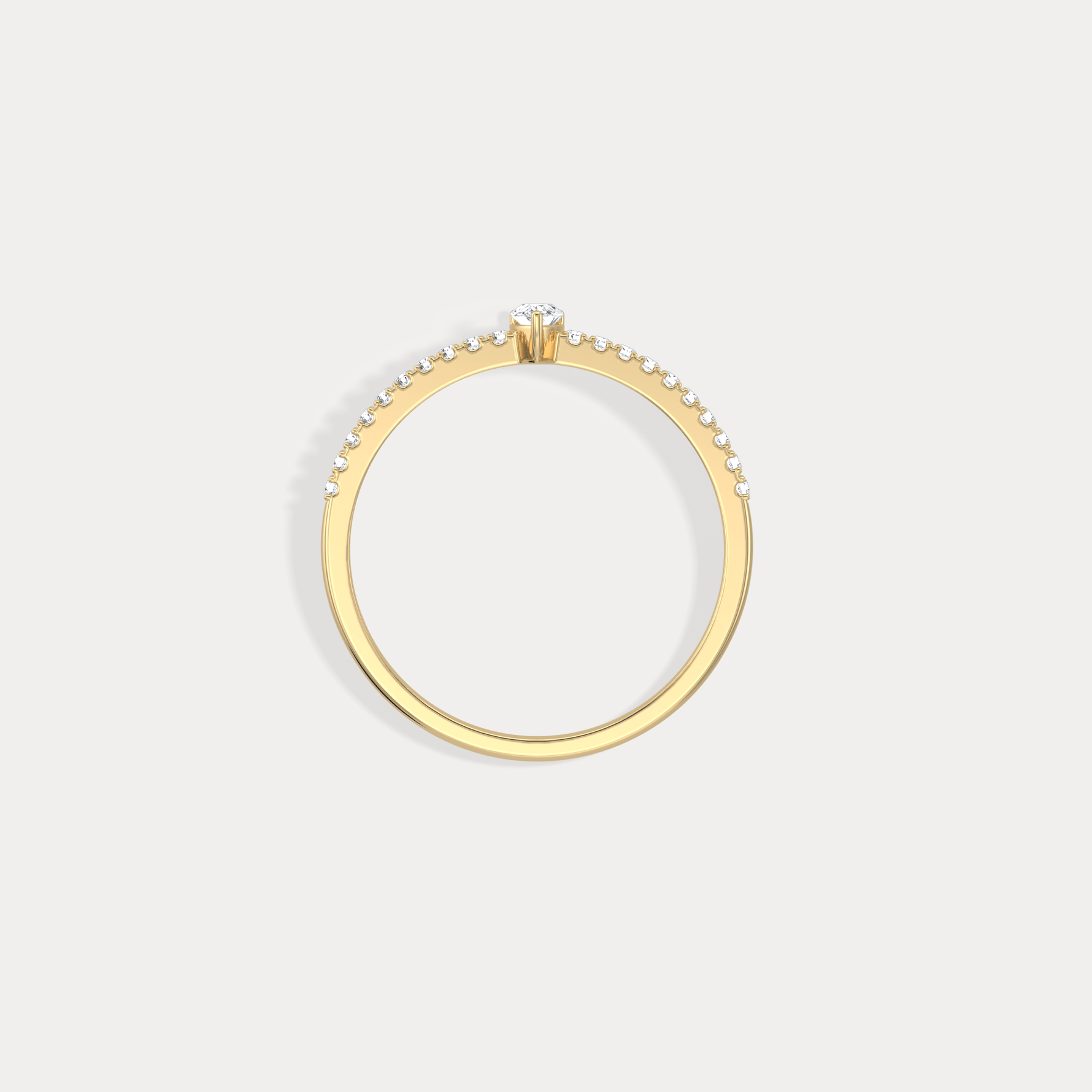 Petite Pear Lab Diamond Pavé Ring in 14K Gold/Platinum - Rings
