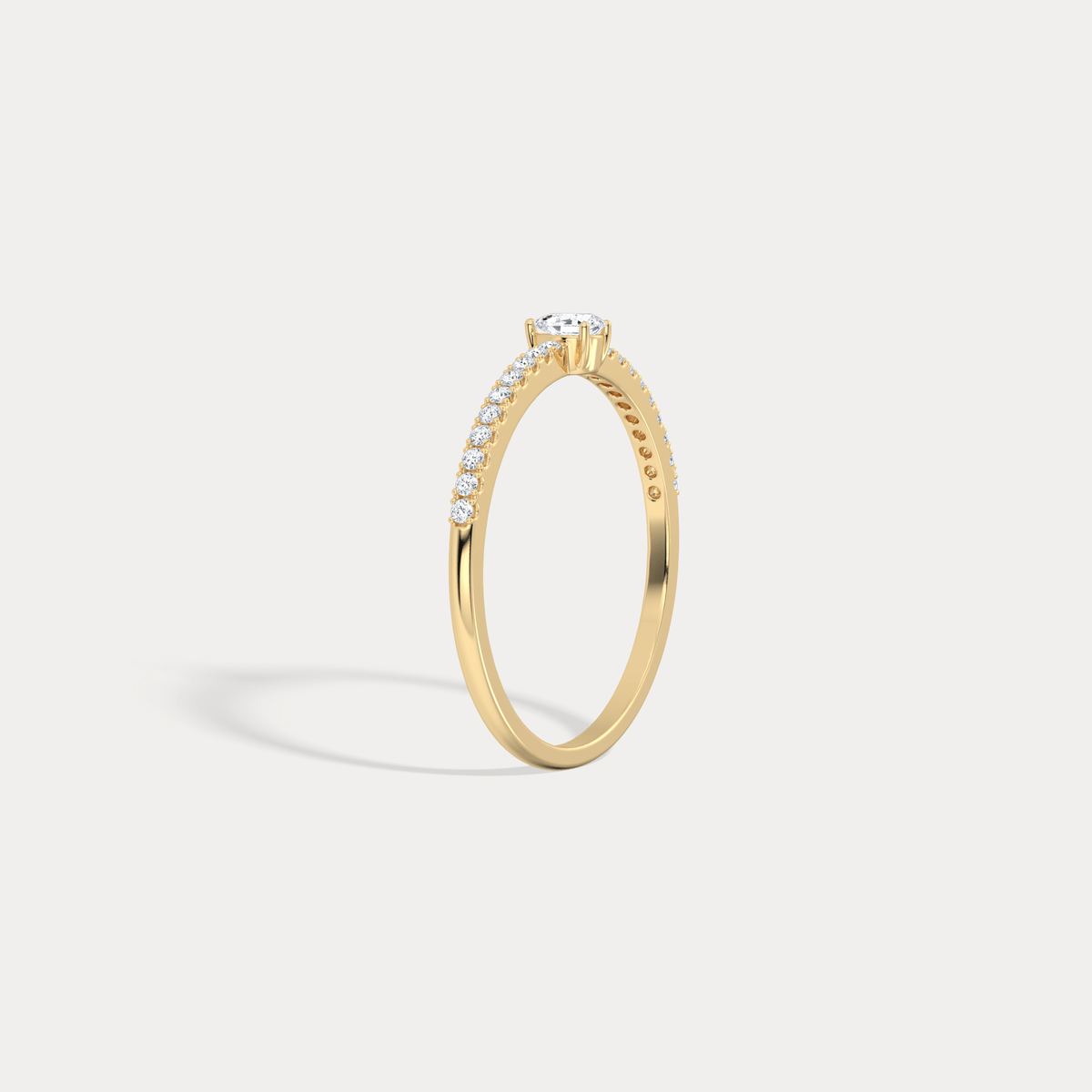 Petite Pear Lab Diamond Pavé Ring in 14K Gold/Platinum - Rings