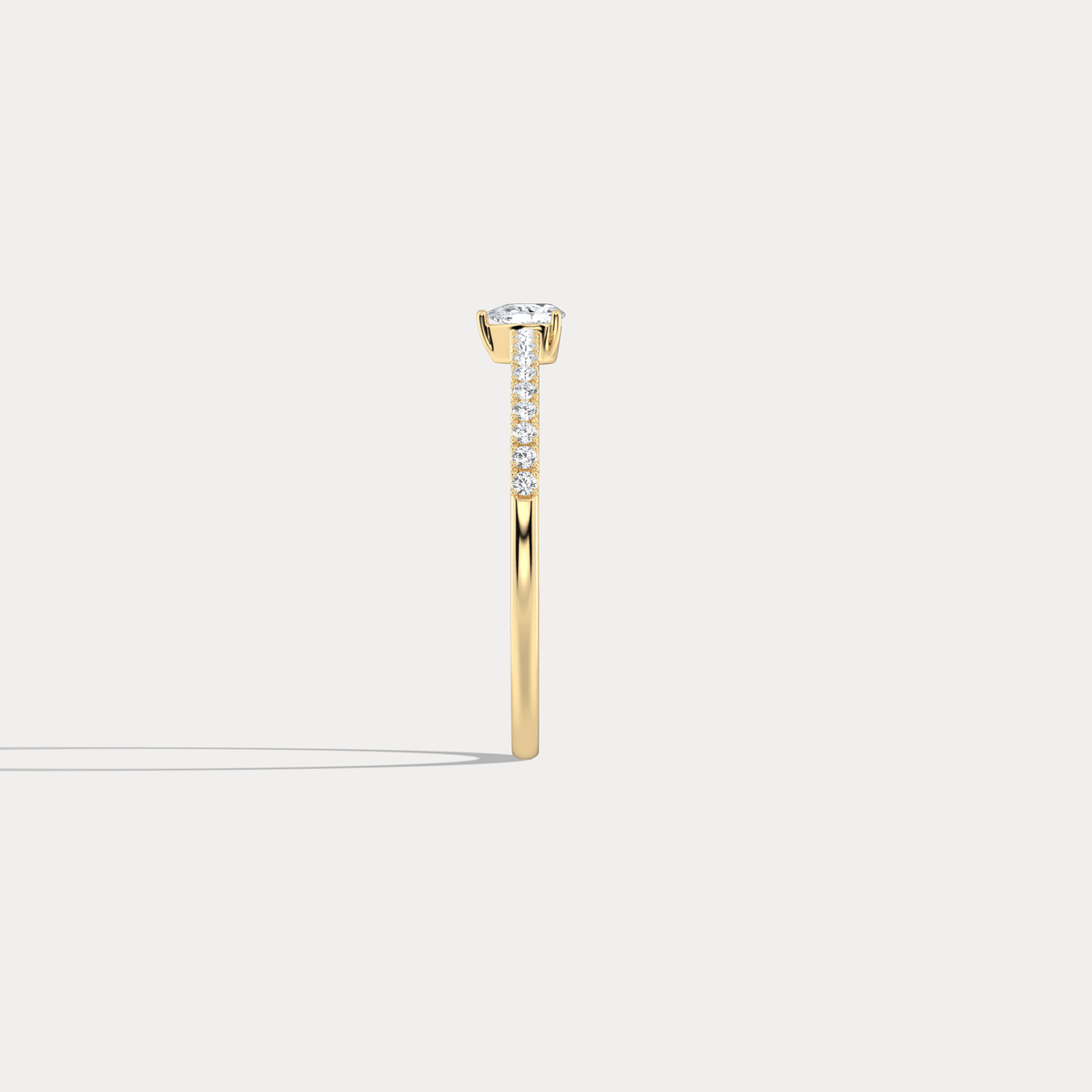 Petite Pear Lab Diamond Pavé Ring in 14K Gold/Platinum - Rings