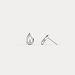 Pavé Teardrop Lab - Grown Diamond Stud Earrings in 14K Gold/Platinum - Earrings