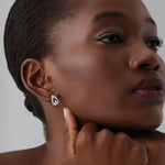 Pavé Teardrop Lab - Grown Diamond Stud Earrings in 14K Gold/Platinum - Earrings