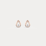Pavé Teardrop Lab - Grown Diamond Stud Earrings in 14K Gold/Platinum - Earrings