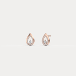 Pavé Teardrop Lab - Grown Diamond Stud Earrings in 14K Gold/Platinum - Earrings