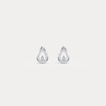 Pavé Teardrop Lab - Grown Diamond Stud Earrings in 14K Gold/Platinum - Earrings