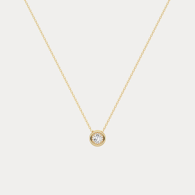 Lab-Grown Diamond Pendant Necklace with Pavé Halo - Necklaces