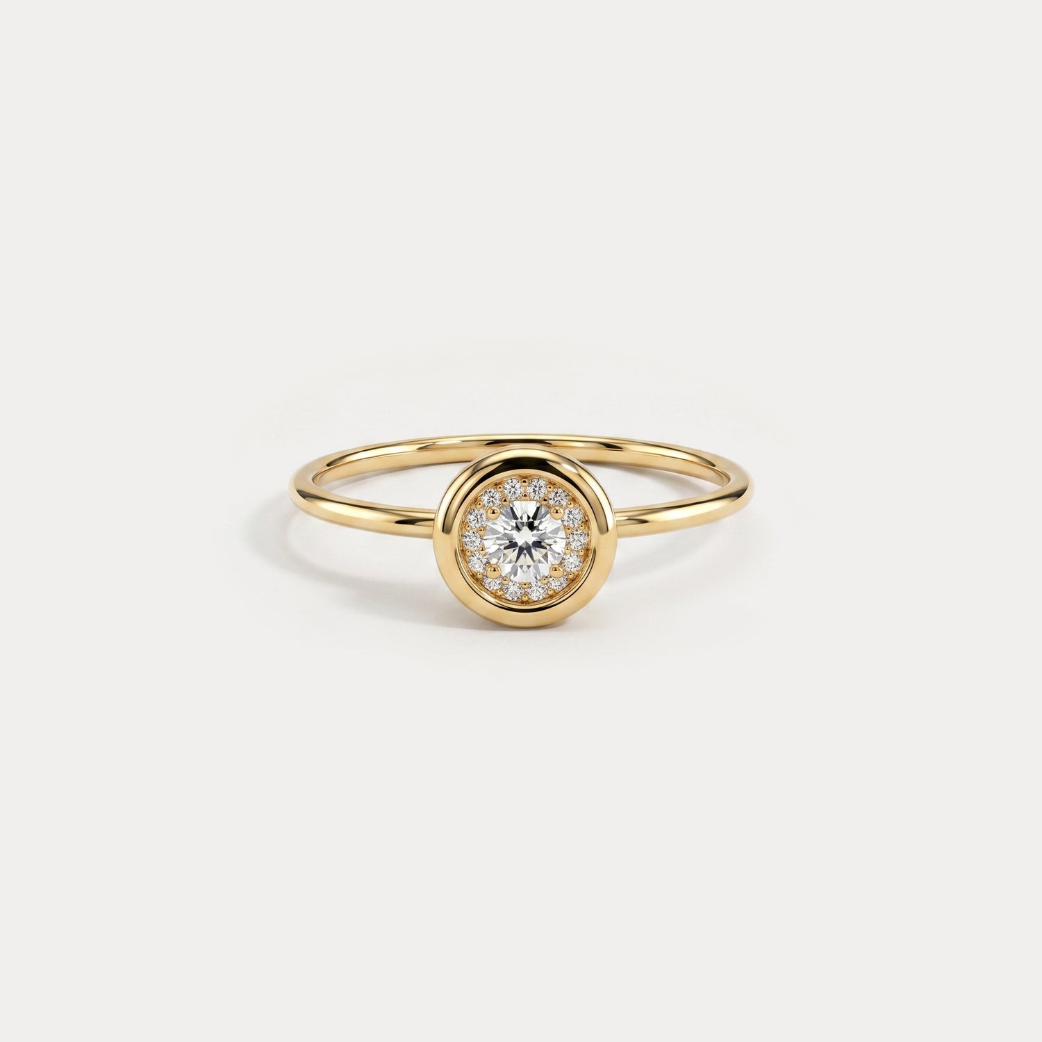 Petite Lab-Grown Diamond Pavé Halo Ring - Rings