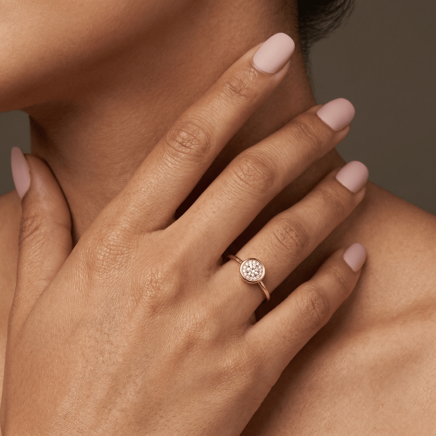 Petite Lab-Grown Diamond Pavé Halo Ring - Rings